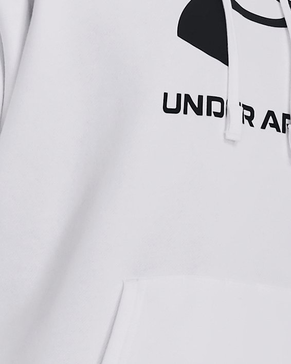 Sudadera con capucha UA Rival Fleece Logo para hombre, White, pdpMainDesktop image number 0