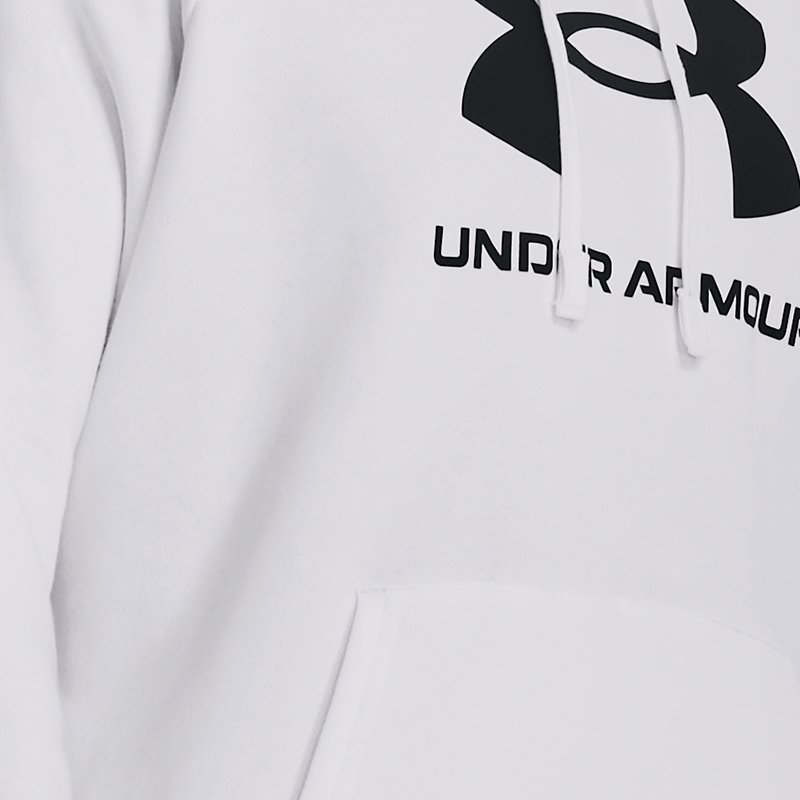 Men's  Under Armour  Rival Fleece Logo Hoodie White / Black XXL