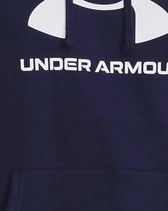 Men's UA Rival Fleece Logo Hoodie, Blue, pdpMainDesktop image number 0
