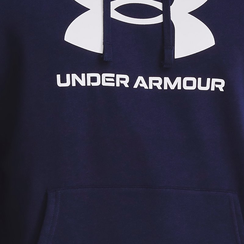 Men's Under Armour Rival Fleece Logo Hoodie Midnight Navy / White XXL