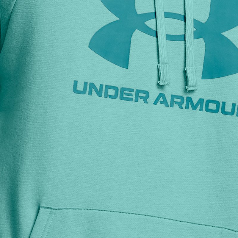 Sudadera con capucha de tejido Fleece y logotipo Under Armour Rival para hombre Radial Turquoise / Circuit Teal L