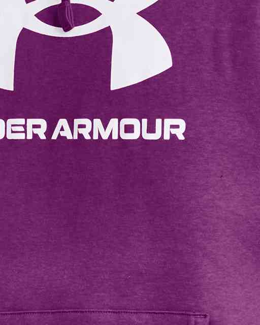 Under Armour Sweatshirt Adult Large Purple Athletic Hoodie Center Logo