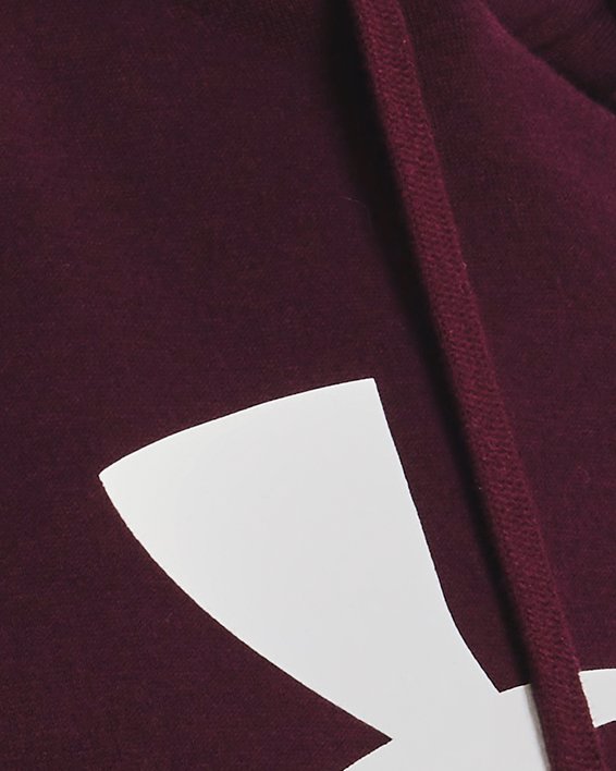 เสื้อฮู้ดผ้าฟลีซลายโลโก้ UA Rival สำหรับผู้ชาย in Maroon image number 3