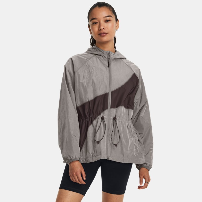 Image of Under Armour Women's Under Armour RUSH™ Woven Jacket Pewter / Ash Taupe / Reflective M