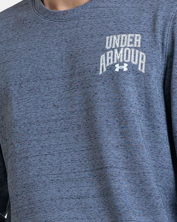 Men's UA Rival Terry Graphic Crew in Gray image number 0