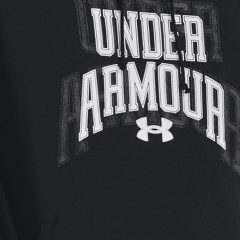 Men's  Under Armour  Rival Terry Graphic Hoodie Black / White XS