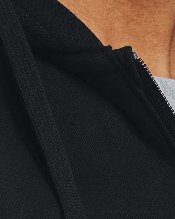Men's UA Rival Fleece Full-Zip Hoodie, Black, pdpMainDesktop image number 3