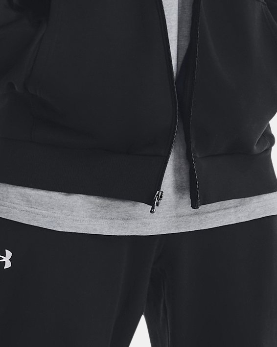 Men's UA Rival Fleece Full-Zip Hoodie, Black, pdpMainDesktop image number 2
