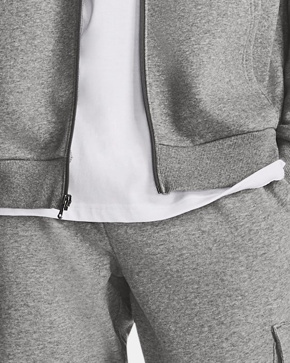 Męska bluza z kapturem UA Rival Fleece Full-Zip, Gray, pdpMainDesktop image number 2