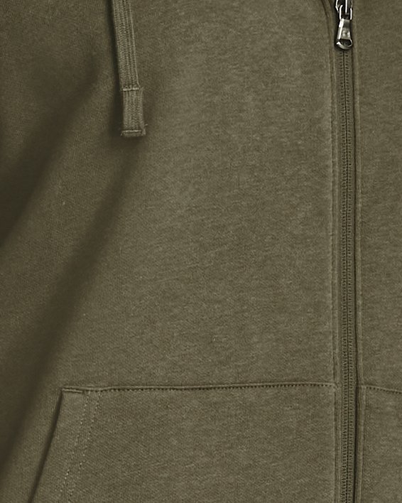 Men's UA Rival Fleece Full-Zip Hoodie, Green, pdpMainDesktop image number 0