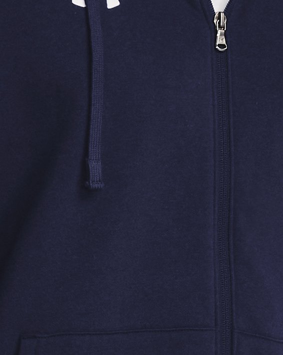 Sudadera con capucha y cremallera completa de tejido Fleece UA Rival para hombre, Blue, pdpMainDesktop image number 0