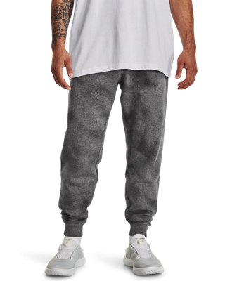 Under Armour Men's Gray Rival Fleece Printed Joggers Castlerock Light Heather / White Large