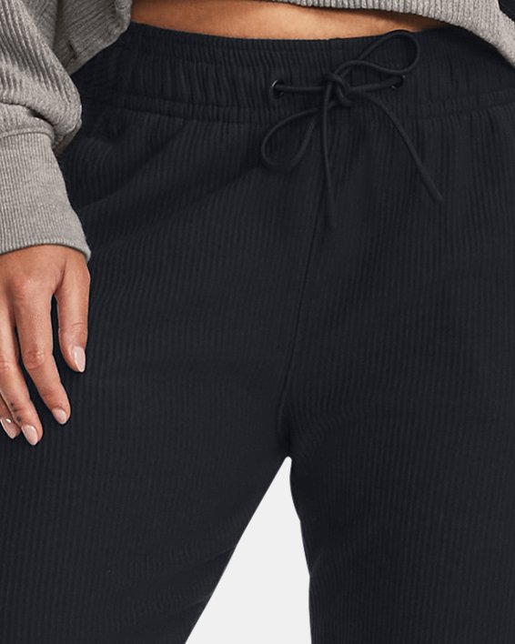 Women's UA Ottoman Fleece Pants, Black, pdpMainDesktop image number 2