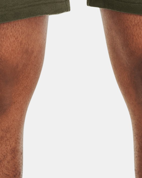 Herren UA Rival Fleece Shorts, Green, pdpMainDesktop image number 0