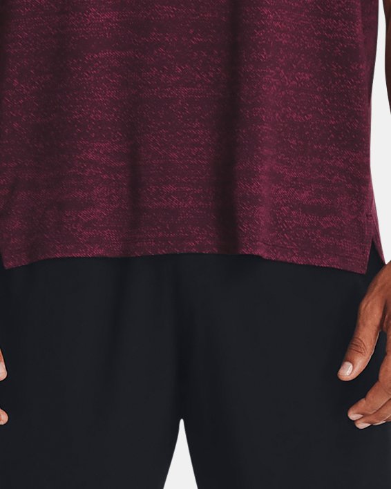 UA Tech Vent Jacquard SS in Maroon image number 2