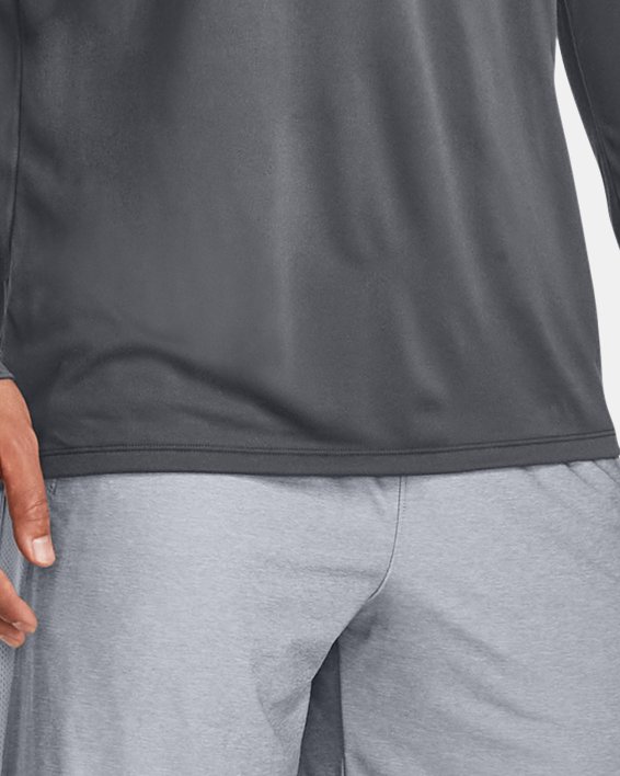 เสื้อแขนยาว UA Tech™ Print Fill สำหรับผู้ชาย in Gray image number 2