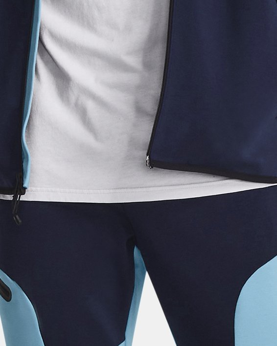 Men's UA Unstoppable Fleece Full-Zip, Blue, pdpMainDesktop image number 2