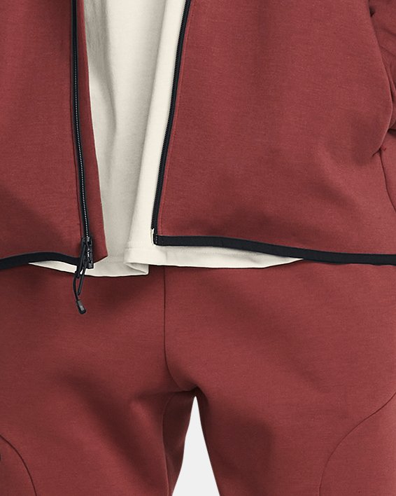 Men's UA Unstoppable Fleece Full-Zip, Red, pdpMainDesktop image number 2