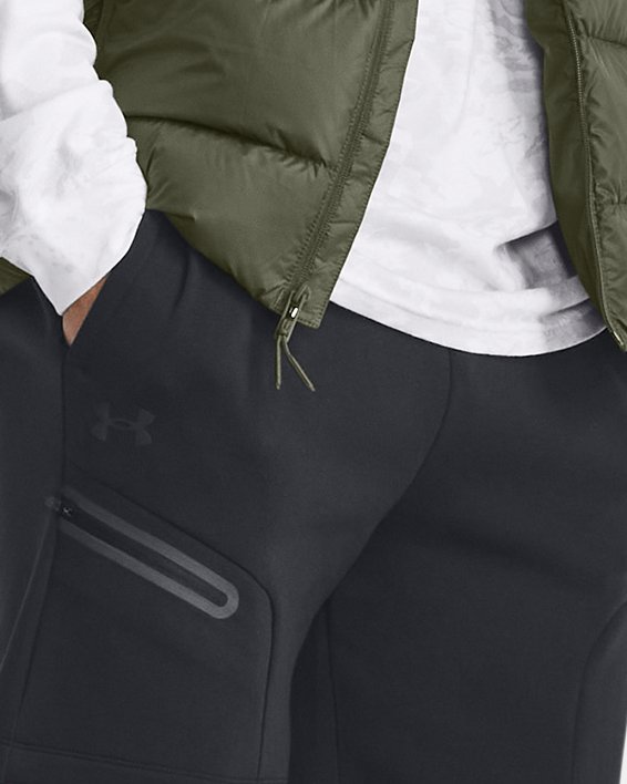 Men's UA Unstoppable Fleece Shorts in Black image number 2