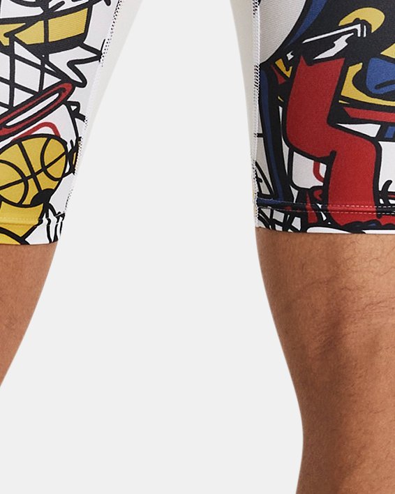 Men's Curry HeatGear® Printed Shorts in White image number 1