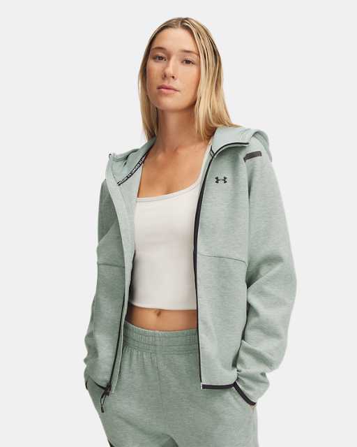 Damesshirt UA Unstoppable Fleece met volledige rits Damesshirt UA Unstoppable Fleece met volledige rits