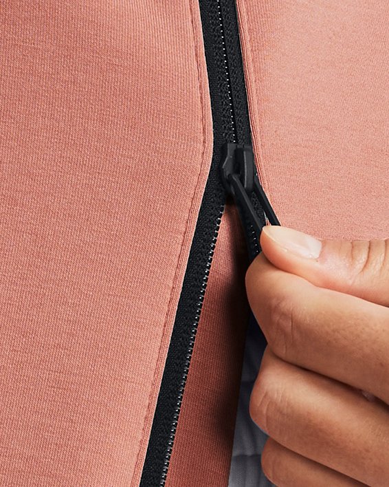 Women's UA Unstoppable Fleece Full-Zip in Pink image number 4