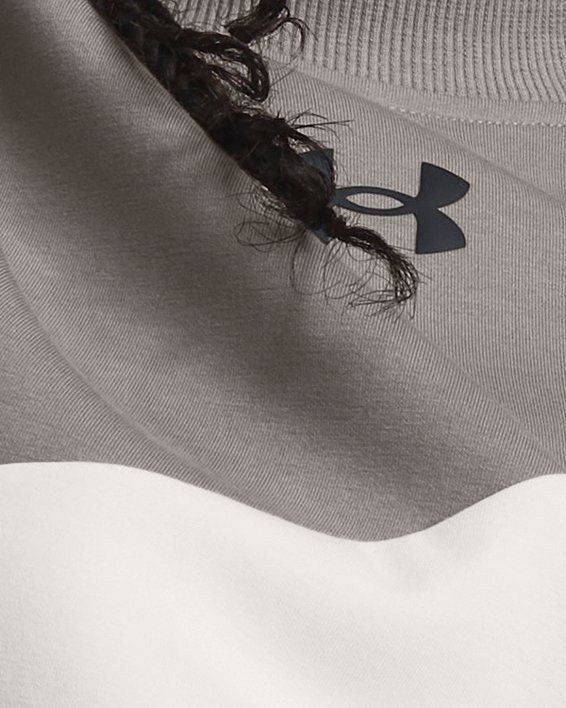 UA Unstoppable Fleece-Croptop mit Rundhalsausschnitt für Damen, Gray, pdpMainDesktop image number 5