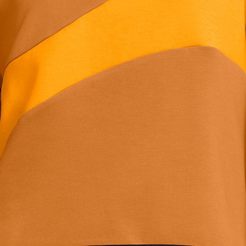 Damesshirt Under Armour Unstoppable Fleece met ronde hals Honey Oranje / Formula Oranje / Zwart XS