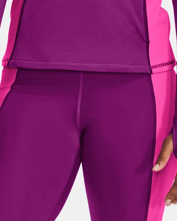 NEW Womens UA Under Armour Fishing Magenta Purple heat gear semi fit shirt S