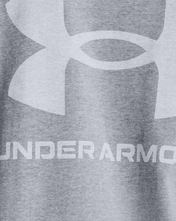 Women's UA Logo LC Oversized Heavyweight Short Sleeve, Gray, pdpMainDesktop image number 1
