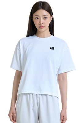 여성 UA 로고 LC 오버사이즈 헤비웨이트 반팔