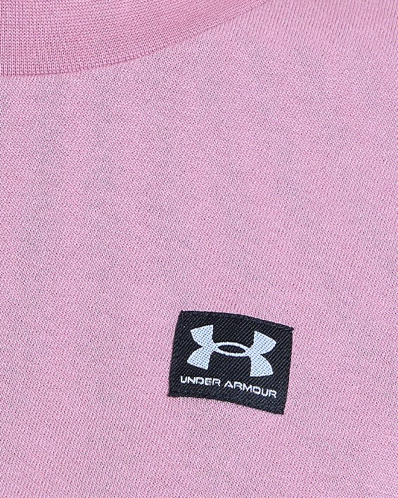 เสื้อแขนสั้นมีน้ำหนักทรงโอเวอร์ไซส์ UA Logo LC สำหรับผู้หญิง in Pink image number 6