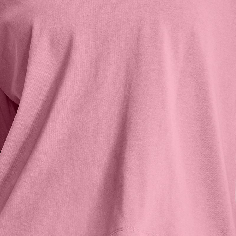 Haut épais à manches courtes oversize Under Armour Logo LC pour femme Rose Elixir / Noir L