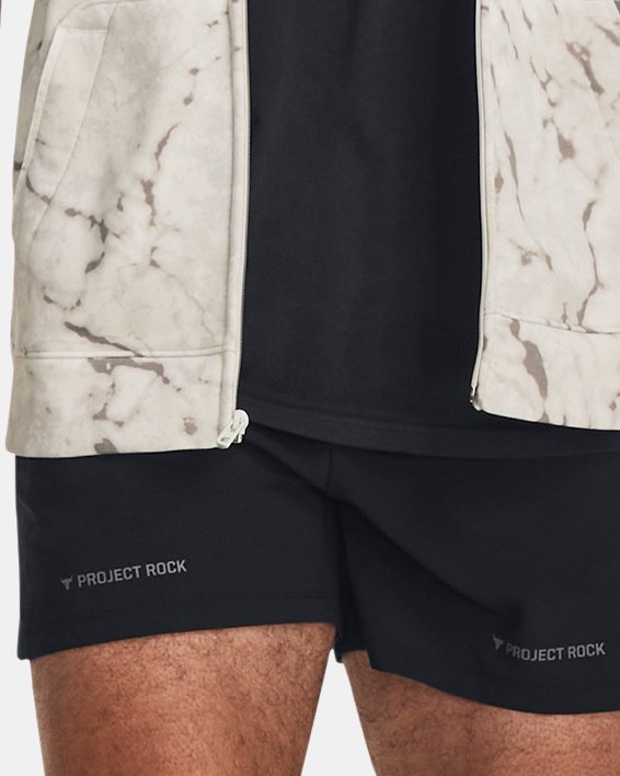 เสื้อแขนกุดผ้าฟลีซซิปเต็มตัวพิมพ์ลาย Project Rock Rival สำหรับผู้ชาย in White image number 2
