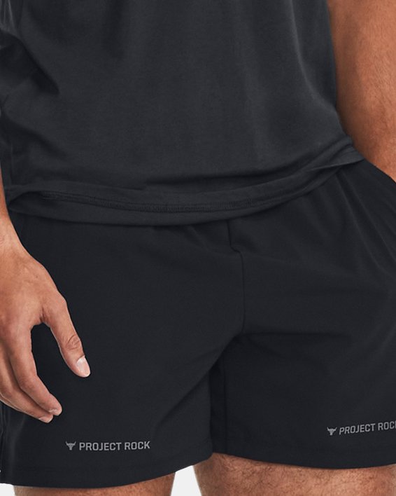 Men's Project Rock 5" Woven Shorts, Black, pdpMainDesktop image number 2