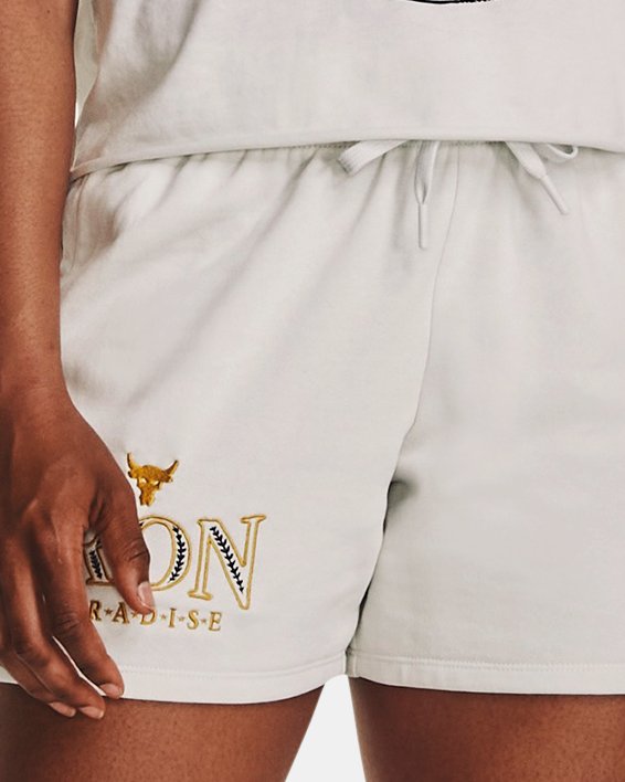 Women's Project Rock Everyday Terry Shorts in White image number 2
