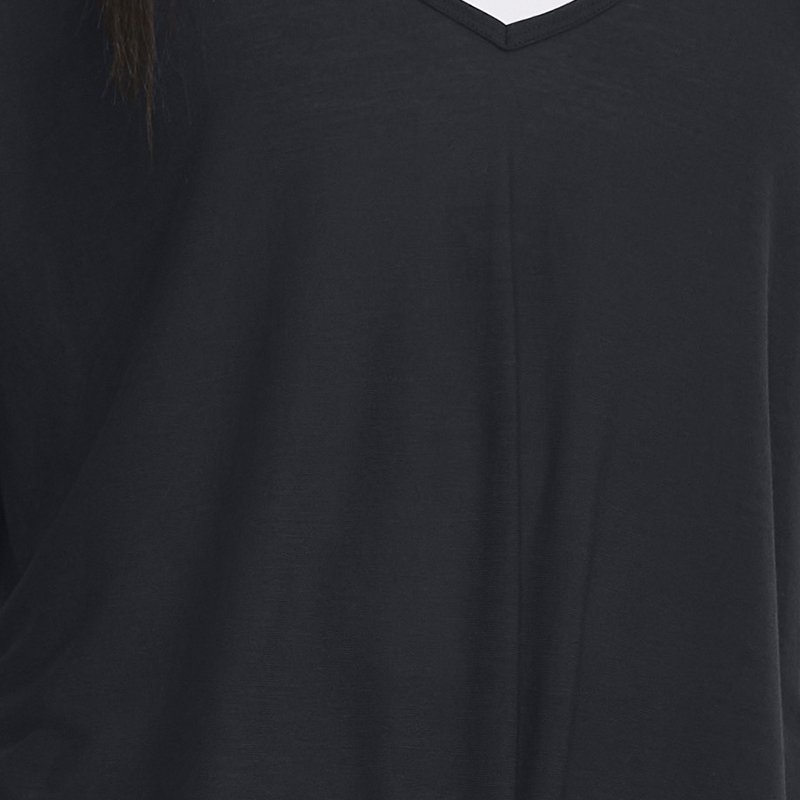Under Armour T-Shirt Project Rock Completer Deep V da donna Nero / Nero XS