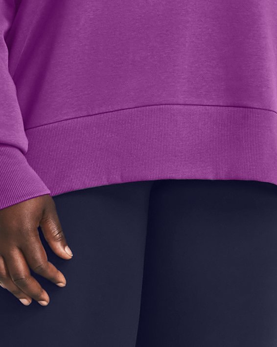 Women's UA Rival Fleece Oversized Hoodie, Purple, pdpMainDesktop image number 2