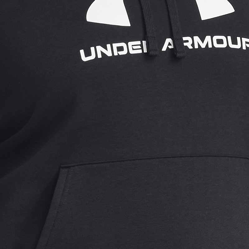 Women's Under Armour Rival Fleece Logo Hoodie Black / White 3X