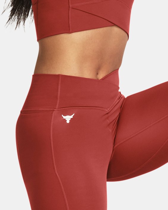 Women's Project Rock Crossover Lets Go Ankle Leggings in Red image number 3