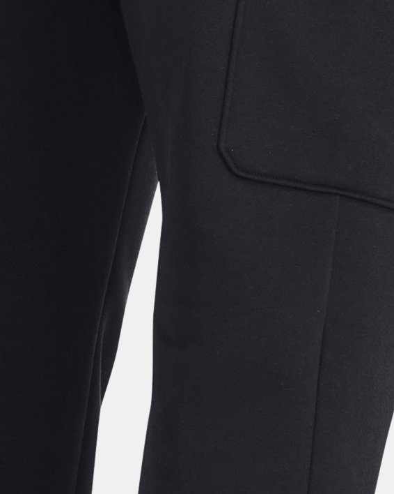 Pantalon cargo UA Essential Fleece pour homme, Black, pdpMainDesktop image number 1