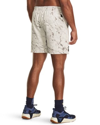 Shorts con estampado Project Rock Rival Fleece para hombre, White, pdpMainDesktop image number 1
