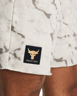 Shorts con estampado Project Rock Rival Fleece para hombre, White, pdpMainDesktop image number 3