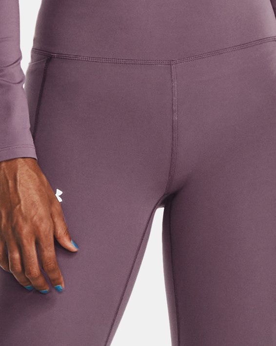 New UNDER ARMOUR UA Meridian Pink Pocket Crop Leggings GYM Women’s Size  MEDIUM 