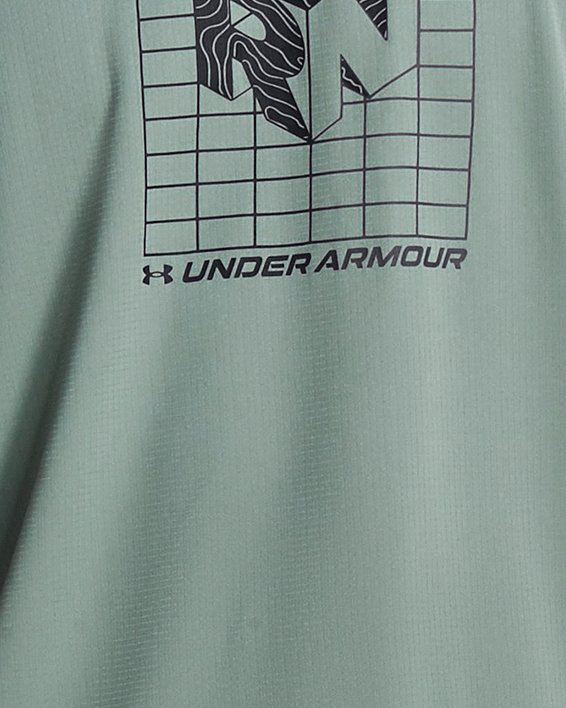 男士UA Speed Stride Graphic短袖T恤 in Gray image number 0