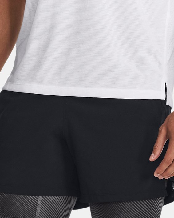 Men's UA Launch 5'' 2-in-1 Shorts in Black image number 2
