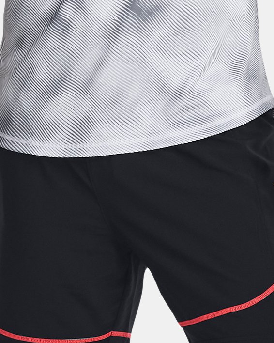 Men's HeatGear® Printed Long Shorts in Red image number 2