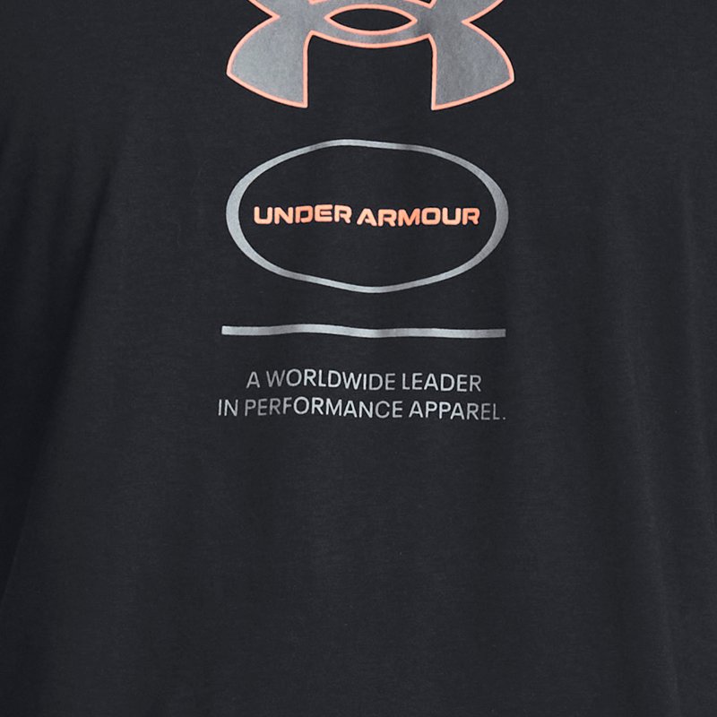 Camiseta de manga corta Under Armour Branded Gel Stack para hombre Negro / Pitch Gris / Pitch Gris XL