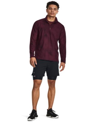 Sudadera UA Meridian Printed &frac14; Zip para hombre, Red, pdpMainDesktop image number 3