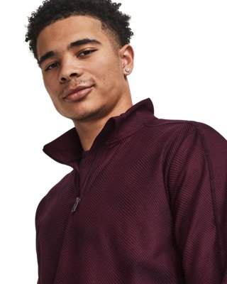 Sudadera UA Meridian Printed &frac14; Zip para hombre, Red, pdpMainDesktop image number 6